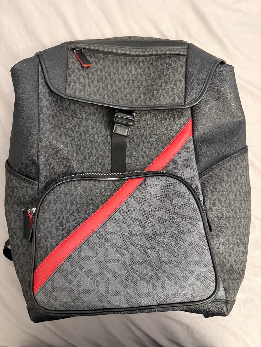 Michael Kors Gray & Red Signature Men's Backpack